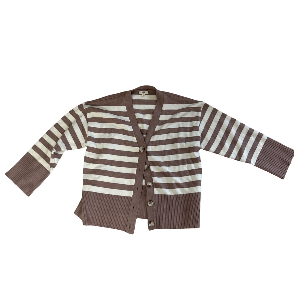 Entro Chocolate and Cream Striped Cardigan